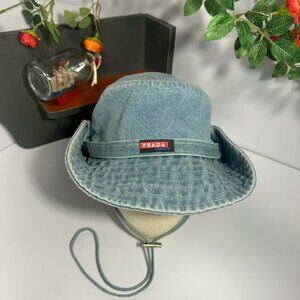 Prada Blue Denim Bucket Hat